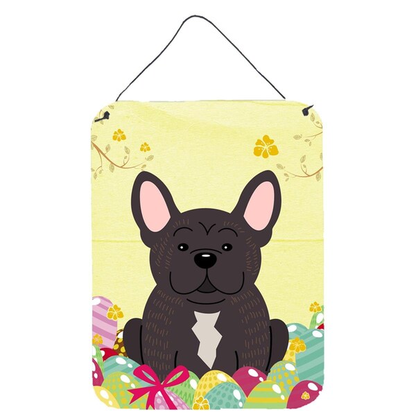 Carolines Treasures Easter Eggs French Bulldog Brindle Wall or Door Hanging Prints - BB6009DS1216
