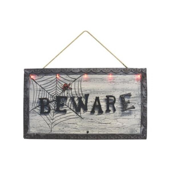Sunstar Industries Sunstar 18.5 in. Animated Light up Beware Sign - 640059