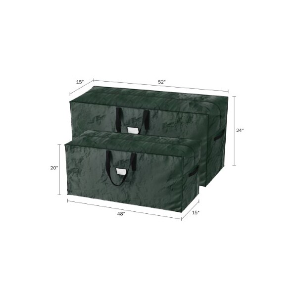 Hastings Home Hastings Home Set of 2 Christmas Tree Storage Bag for 7.5-feet Artificial Trees/Decorations (Green) - 851947CGG