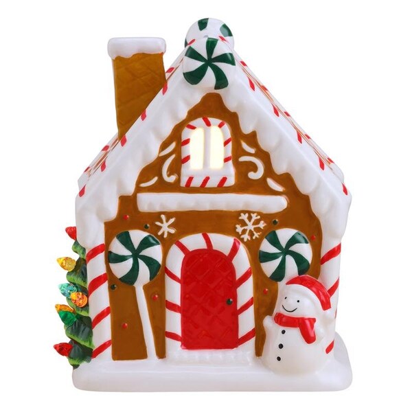 Mr. Christmas Mr. Christmas LED Brown Ceramic Gingerbread House Christmas Village 7 in. - 10903AC