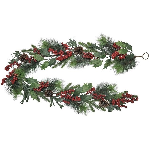 Puleo Asia Ltd Classic Christmas Garland, 43 Tips, 6 ft - 312-4459-G6/8