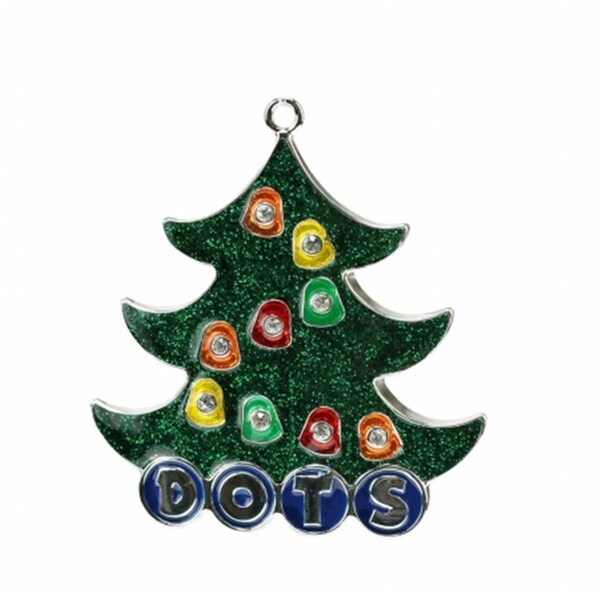 Northlight Seasonal Silver Plated Dots Candy Logo Christmas Tree Ornament with European Crystals - 31740018