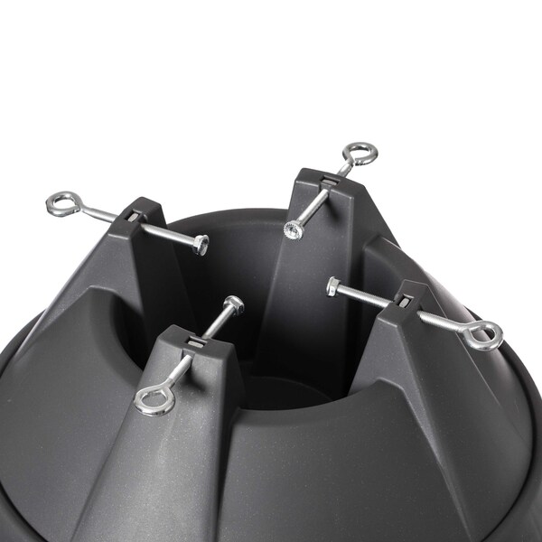 Gardenised Plastic Christmas Tree Stand With Screw Fastener, Grey - QI004154.GY
