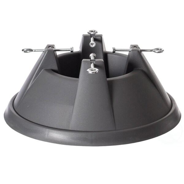 Gardenised Plastic Christmas Tree Stand With Screw Fastener, Grey - QI004154.GY