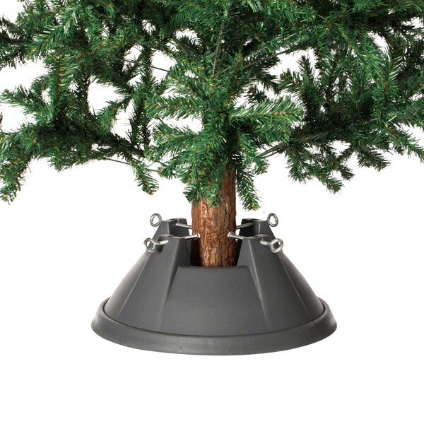 Gardenised Plastic Christmas Tree Stand With Screw Fastener, Grey - QI004154.GY