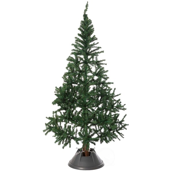 Gardenised Plastic Christmas Tree Stand With Screw Fastener, Grey - QI004154.GY