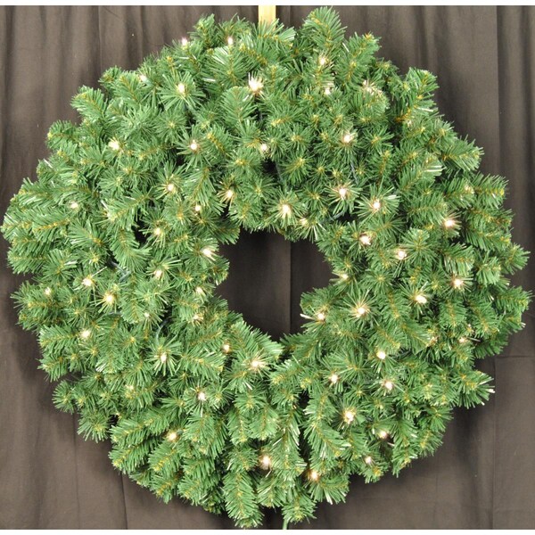Queens Of Christmas 4 ft. Pre-Lit LED Sequoia Christmas Wreath, Warm White - GWSQ-04-LWW
