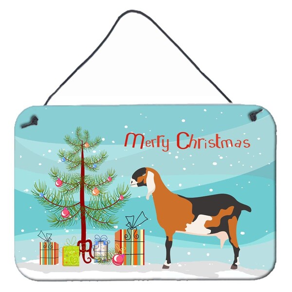 Carolines Treasures Anglo-Nubian Nubian Goat Christmas Wall or Door Hanging Prints - BB9250DS812