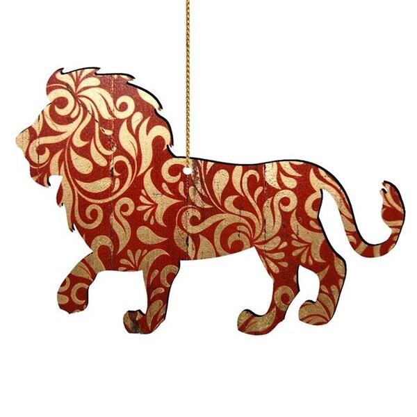 Designocracy Designocracy 99230-O Lion Wooden Ornament - 99230-O