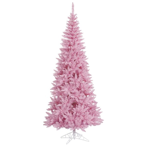Vickerman 4.5 ft. x 24 in. Pink Slim Fir Christmas Tree with 400 Tips - K163645