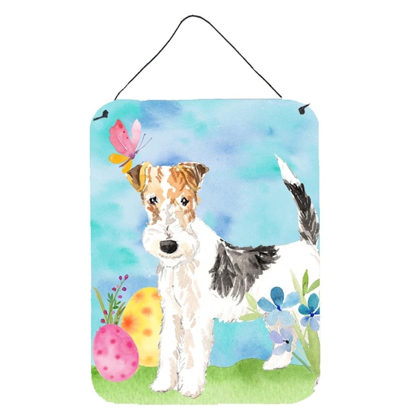Carolines Treasures Easter Eggs Fox Terrier Wall or Door Hanging Prints - CK1892DS1216
