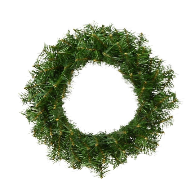 Vickerman 16 in. Canadian Pine Artificial Christmas Wreath Unlit with 100 Tip Count, 12PK - A802818