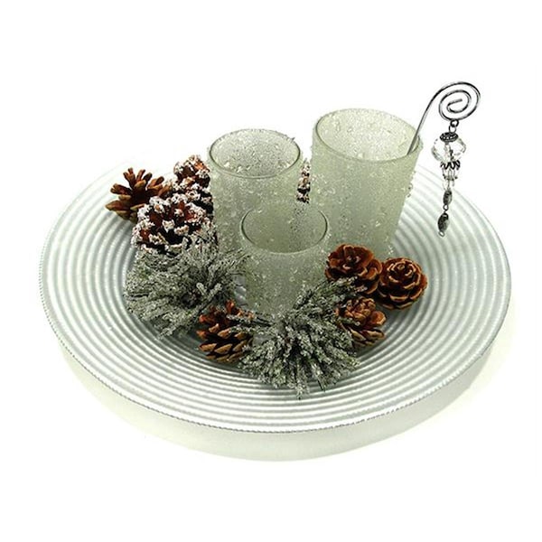 Smartgifts Ice Crystal 3 Votive/Plate 15pc Holiday Set - SM1659916