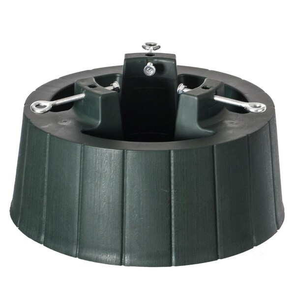 Gardenised Green Plastic Christmas Tree Stand With Screw Fastener - QI003953
