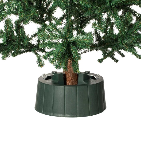 Gardenised Green Plastic Christmas Tree Stand With Screw Fastener - QI003953