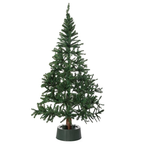 Gardenised Green Plastic Christmas Tree Stand With Screw Fastener - QI003953