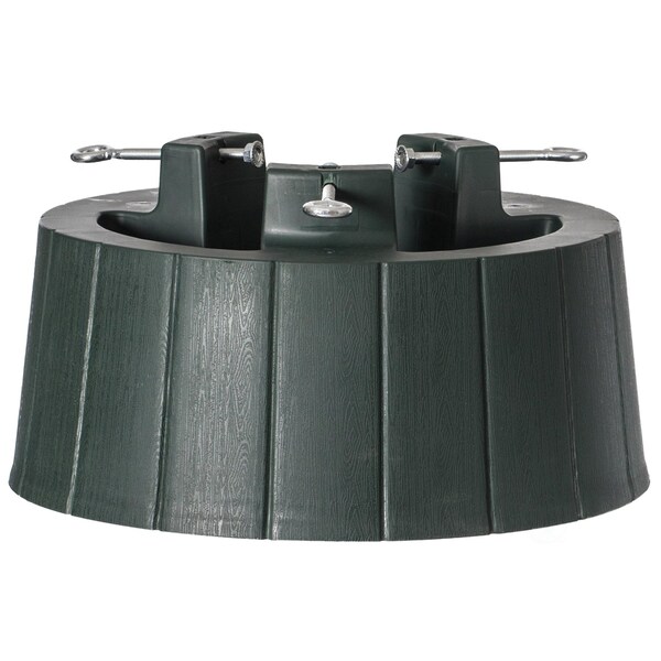 Gardenised Green Plastic Christmas Tree Stand With Screw Fastener - QI003953