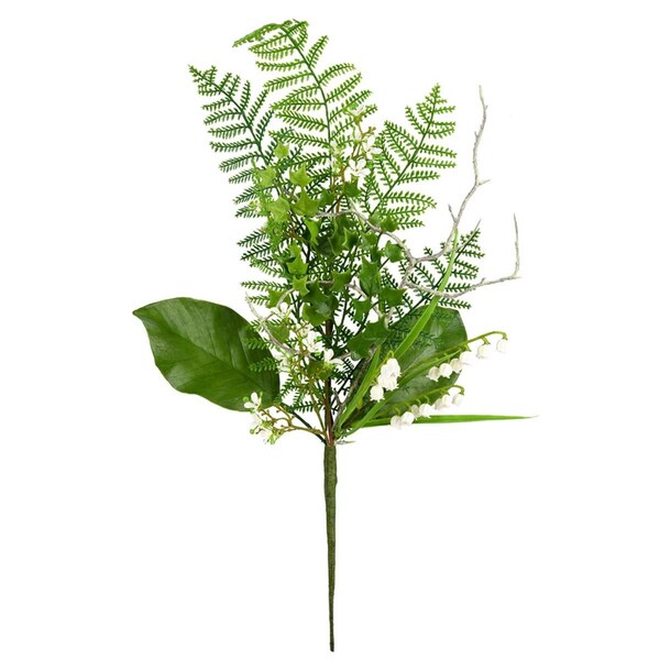 Vickerman 21 in. White Mini Flower Green Spray - FK190101
