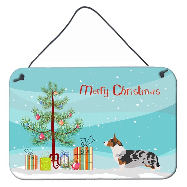 Carolines Treasures Welsh Corgi Cardigan Christmas Wall or Door Hanging Prints - BB8475DS812