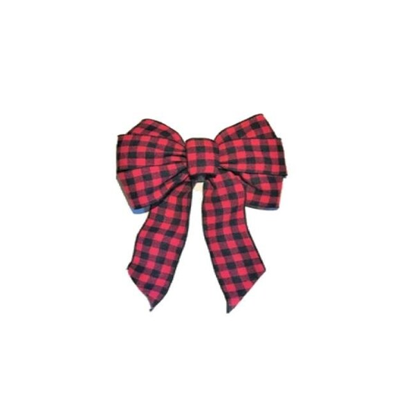 Holiday Trim Holiday Trim 266617 Buffalo Plaid Deluxe Wired Christmas Bow - 266617