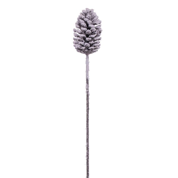 Vickerman 28.5 in. Glitter Snow Pinecone Spray, Brown - 3 per Bag - FNT220528