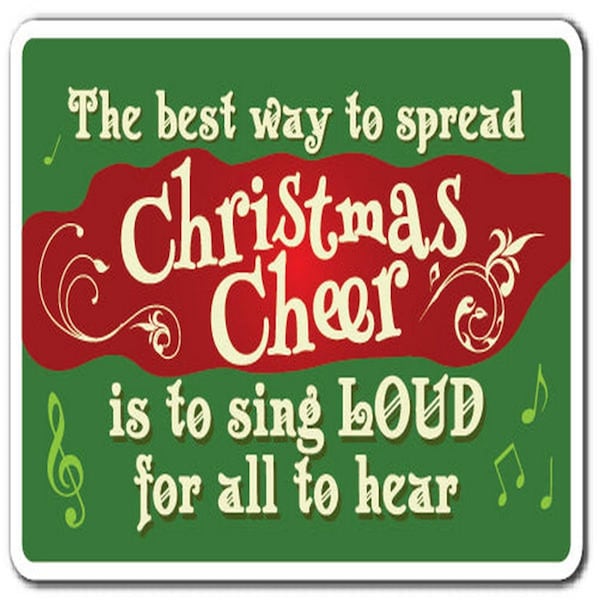 Amistad 7 in. Christmas Cheer Decal - Christmas Song Season Holiday Merry Carol - AM3937054