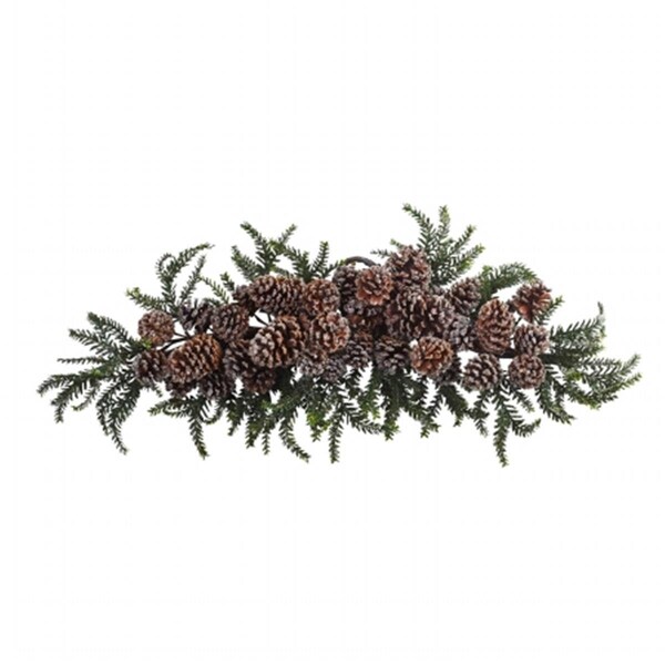 Nearly Natural 28 in. Iced Pine Cone Swag - 4886