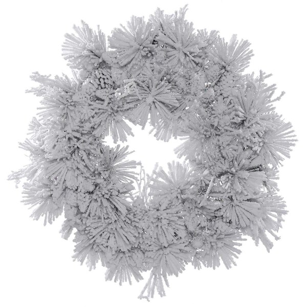Vickerman 36 in. Flocked Alberta Artificial Christmas Wreath Unlit with 150 Tip Count, 4PK - A155336