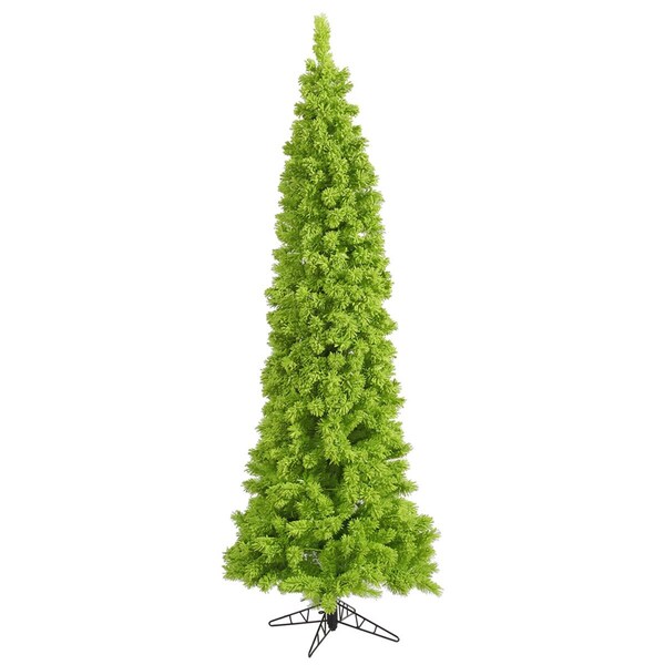 Vickerman 6.5 ft. x 27 in. Flocked Lime Pencil Fir Tree with 555 Tips Mini Light - K168565