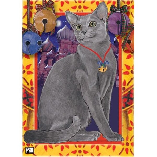 Pipsqueak Productions Pipsqueak Productions C493 Russian Blue Cat Christmas Boxed Cards - Pack of 10 - C493