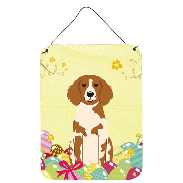 Carolines Treasures Easter Eggs Brittany Spaniel Wall or Door Hanging Prints - BB6072DS1216