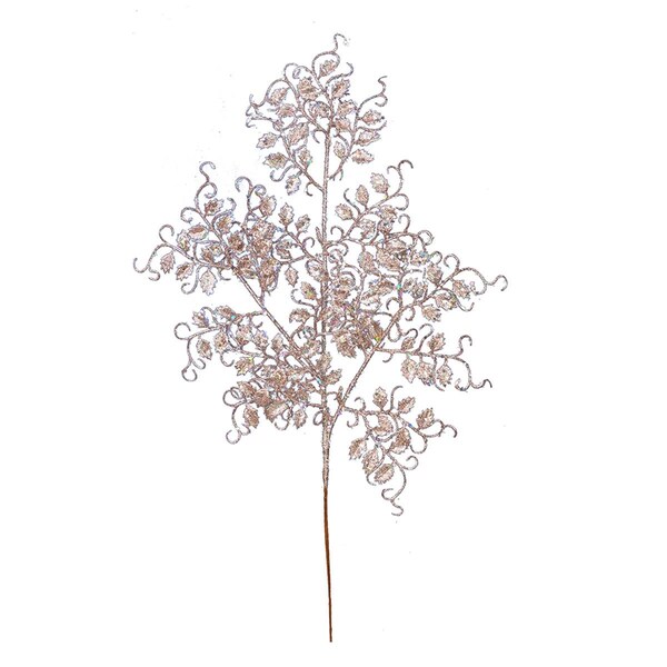 Vickerman 22 in. Rose Gold Glitter Mini Ruscus Leaf Spray, 12 per Bag, 12PK - L186358