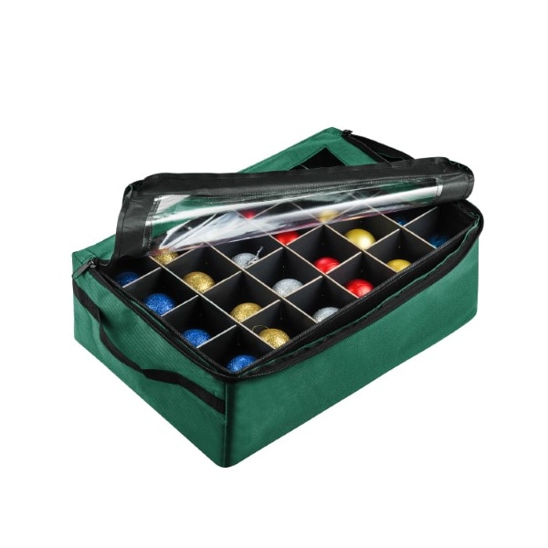 Hastings Home Hastings Home, Premium, 48 Christmas Ornament Organizer Storage Box, Green - 328009HQH