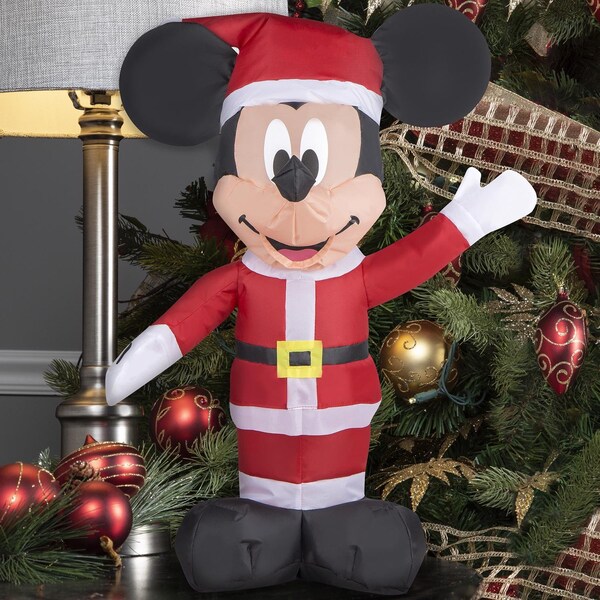 Disney Disney Airdorable Airblown Red Mickey Mouse Santa Inflatable 21 in. - 113831