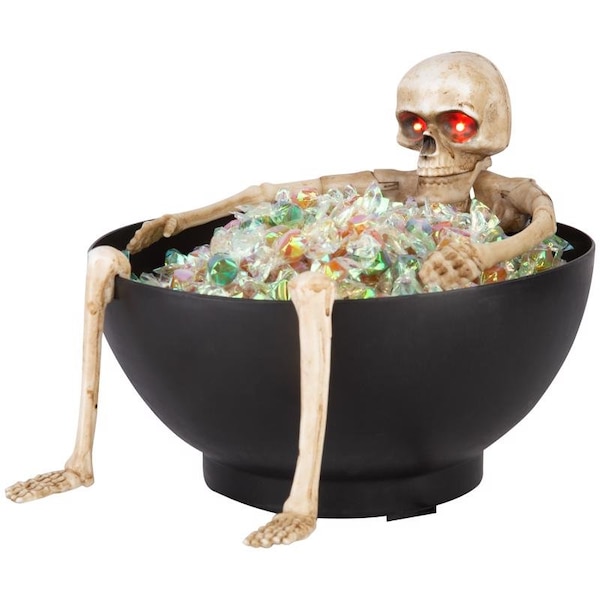 Gemmy Gemmy Red 7.5 in. LED Candy Bowl Grabbing Skeleton Halloween Decor - 227285
