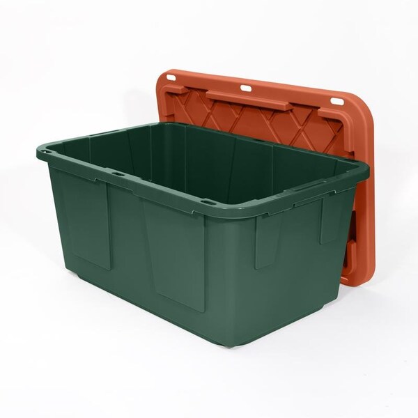 Greenmade Greenmade Pro. Grade 27 gal Green/Red Snap Lock Storage Box 14.7 in. H X 20.4 in. W X 30.4 in. D Sta - 699413