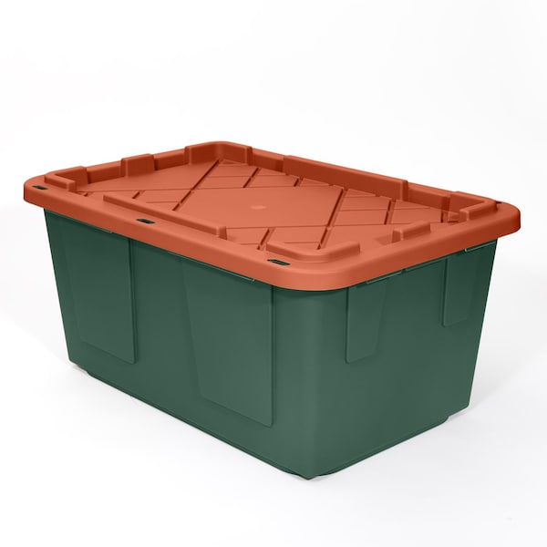 Greenmade Greenmade Pro. Grade 27 gal Green/Red Snap Lock Storage Box 14.7 in. H X 20.4 in. W X 30.4 in. D Sta - 699413