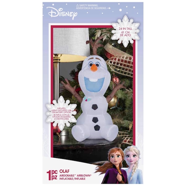 Disney Gemmy 24.4094 in. Airdorable Airblown-Olaf Inflatable - 119274