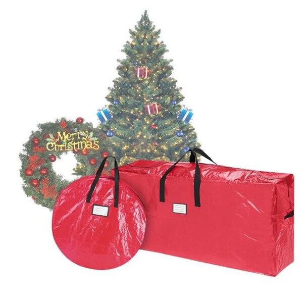 Elf Stor Elf Stor 83-DT5523 5077 Storage Christmas Tree Storage Wreath Bag - 9 ft. & 30 in. - Red - 83-DT5523