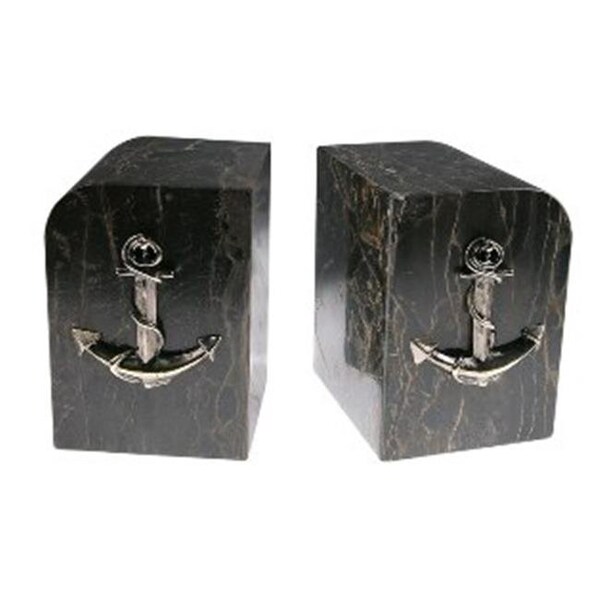 Blue Stone Designs Bluestone Designs W924-Anchor Jadestone Bookends - Anchor - W924-ANCHOR