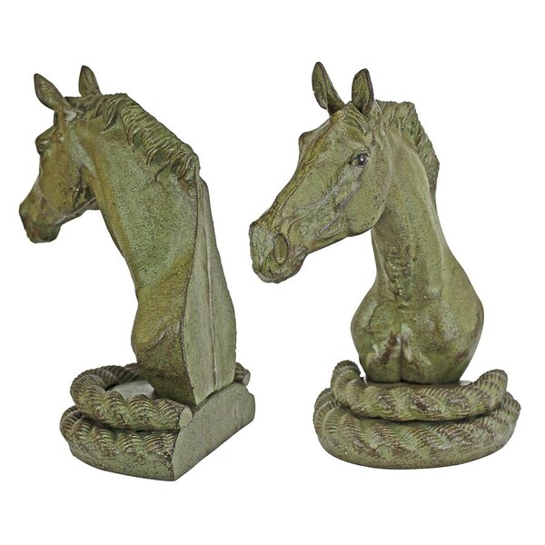 Design Toscano Equestrian Elegance Horse Cast Iron Sculptural Bookend Pair - SP915
