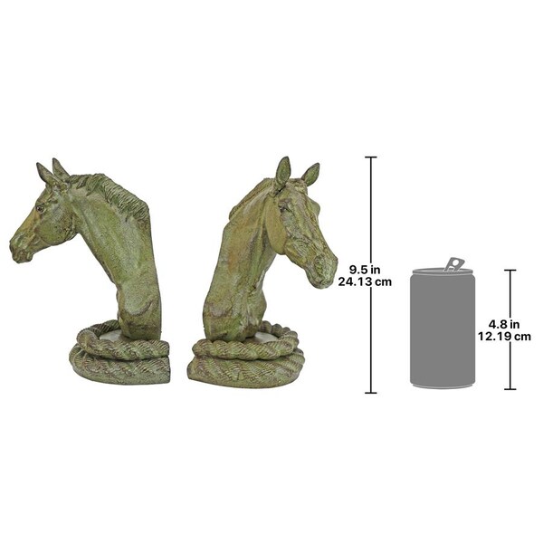 Design Toscano Equestrian Elegance Horse Cast Iron Sculptural Bookend Pair - SP915