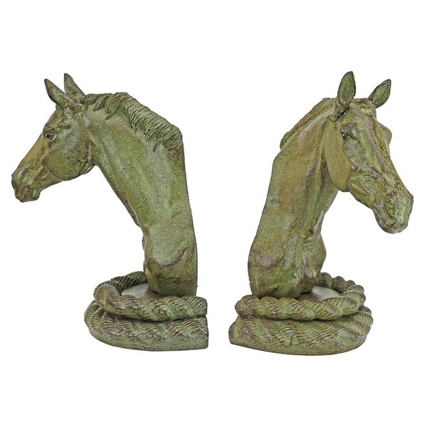 Design Toscano Equestrian Elegance Horse Cast Iron Sculptural Bookend Pair - SP915