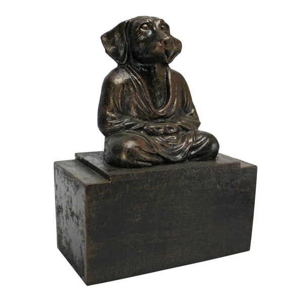 Design Toscano Spirit of Zen: Meditating Dog Cast Iron Bookend, PK 2 - SP97401