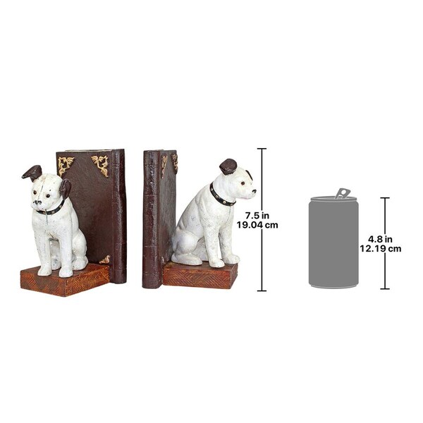 Design Toscano Nipper the Dog Cast Iron Sculptural Bookend Pair - SP1154