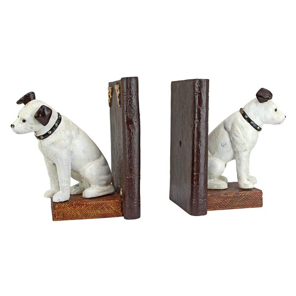 Design Toscano Nipper the Dog Cast Iron Sculptural Bookend Pair - SP1154