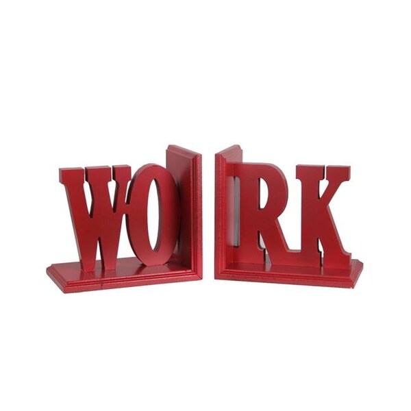Privilege Privilege 88385 17.5 x 6 x 9 in. Work Design Wooden Bookends - 88385