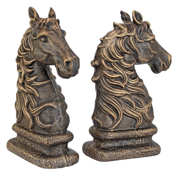 Design Toscano Stallion Silhouette Horse Cast Iron Sculptural Bookend Pair - SP2925