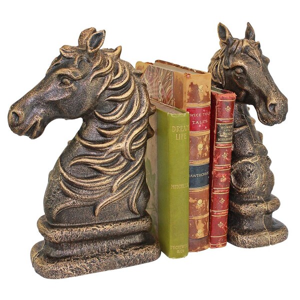 Design Toscano Stallion Silhouette Horse Cast Iron Sculptural Bookend Pair - SP2925
