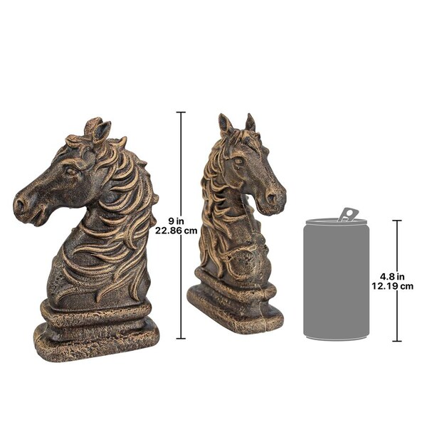Design Toscano Stallion Silhouette Horse Cast Iron Sculptural Bookend Pair - SP2925